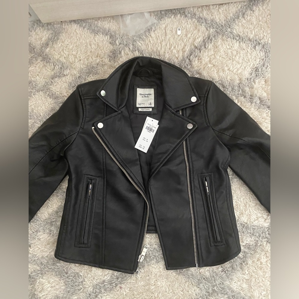 ABERCROMBIE VEGAN LEATHER JACKET- BRAND NEW WITH TAGS- SIZE XS